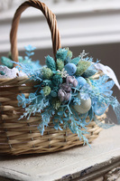 Ocean Blue, dekorowany koszyczek wielkanocny z serwetką