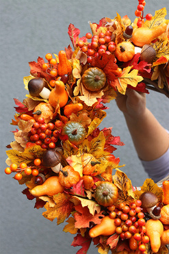 Dorisa Bravissima, jesienny wianek z pięknymi dodatkami, śr.50cm