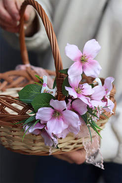 Goose Cottage, dekorowany koszyczek na święconkę, wym.27x25cm