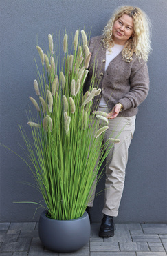 Trawa Pustynna Walter Grey, sztuczne trawy w donicy Fiberglass, wys.145cm