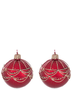 OD RĘKI Christmas Ball, świąteczna świeca bombka F, kpl.2szt, wym.8x7cm