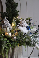 Srebrna Sowa Blue, realistyczna choinka świąteczna z przybraniem
