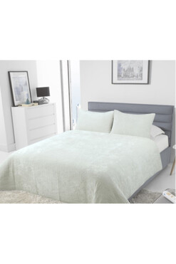 Coverlet Velvet, welurowa narzuta na łóżko i poszewki, krem, 200x220