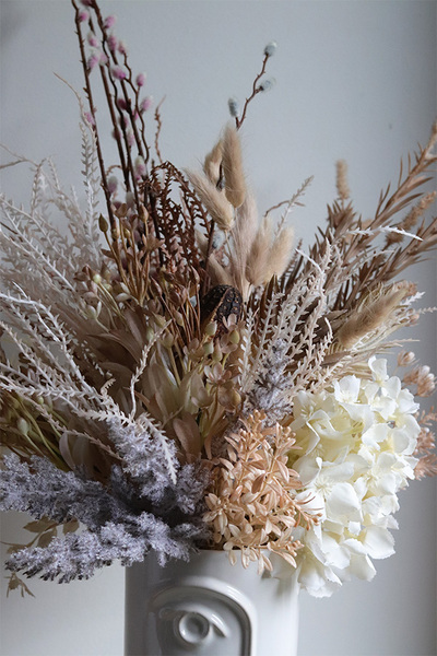 Boho Cream Personal, kompozycja kwiatowa w wazonie	