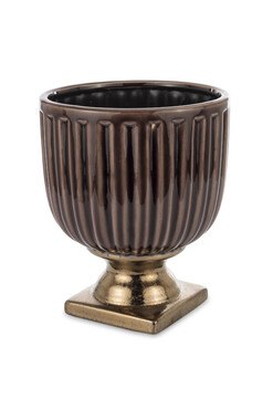 Portofino Brown D, osłonka / donica w kształcie pucharu, wym.22.5x18.5x18.5cm