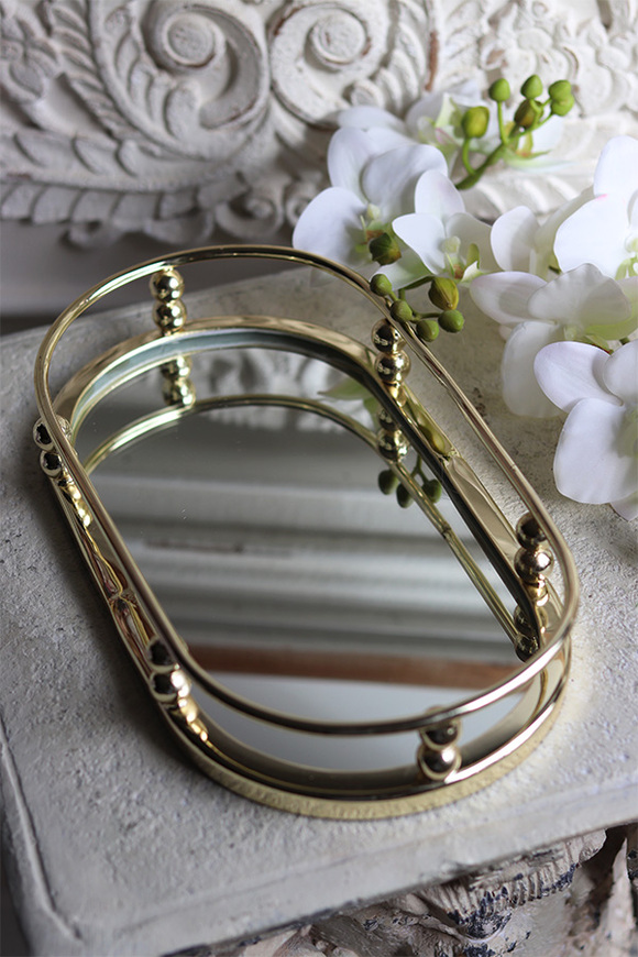 owalna lustrzana taca, Lux Villa Gold Glamour