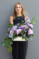 Fiolla, dekoracja nagrobna w podłużnej donicy, wym.42x60x35cm