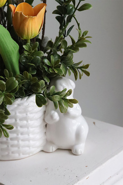 Yellowelia, stroik wielkanocny z tulipanami, wys.35cm 