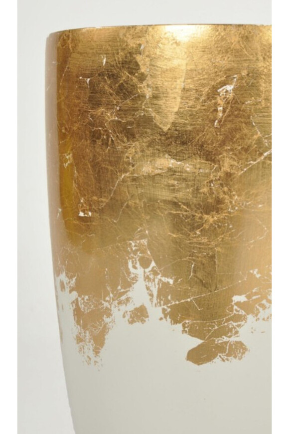 Gold&White, donica cygaro biało złota, wym.59x33x33cm