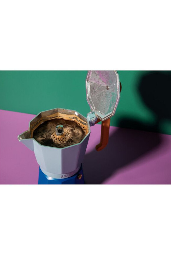 La Cafetière Venice, metalowa kawiarka, niebieska