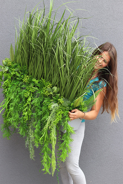 Balconera Agneso 2, ekskluzywna kompozycja z trawami w donicy, wys.70cm