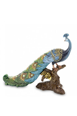 Peacock Green B, figurka pawia, wym.25x12x32cm 