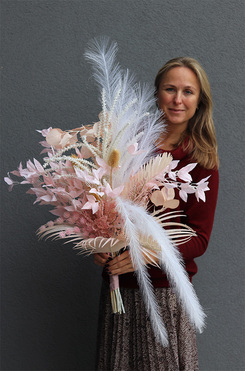 Rewia Light Pink, różowy bukiet dekoracyjny, wys.89cm    