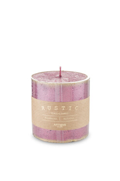 Rustic Patin, bordowa świeca walec, gruby, wys.9cm