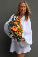 Orange Heart, jesienna dekoracja nagrobna serce