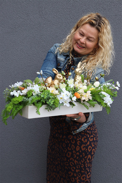 Longia Milio, podłużna kompozycja wielkanocna, wym.28x77cm