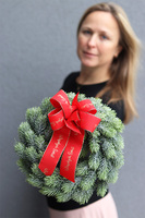 Frozen Christmas Mini, B, świąteczny wianek z kokardą