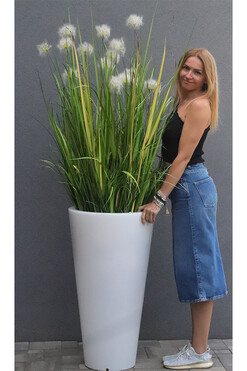 Dandelion Light 3, trawa w podświetlanej donicy z dmuchawcami, wys.190cm