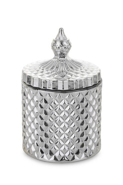 Palermo Silver A, dekoracyjny pojemnik amfora, wym.13.5x8.5cm