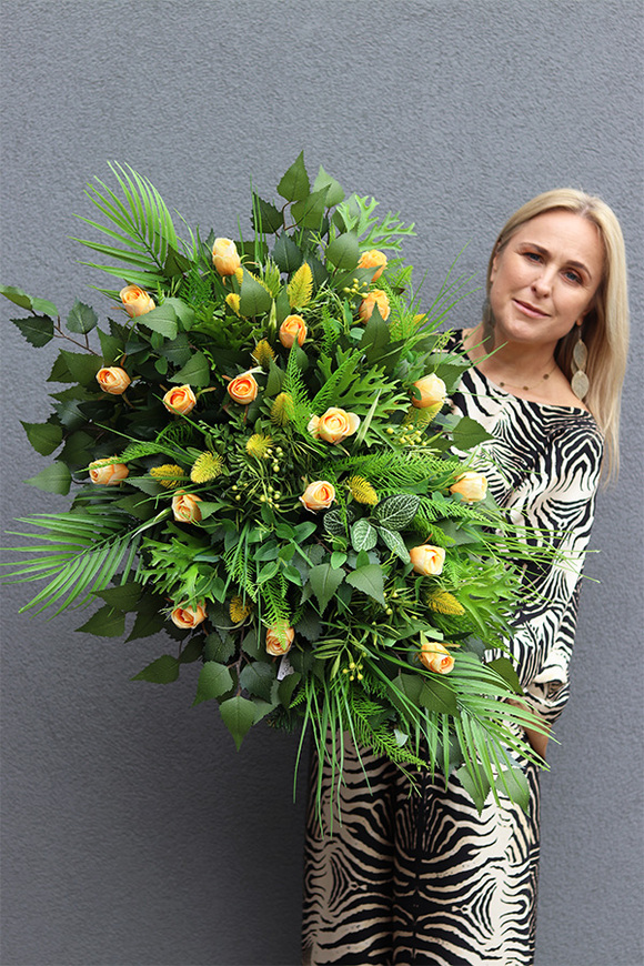 Żółta Róża, komplet dekoracji nagrobnych