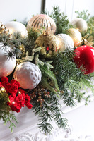 Red&Gold, świąteczna girlanda na kominek