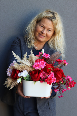 OD RĘKI Laguel Amore 2, dekoracja kwiatowa w naczyniu, wym.32x46x30cm