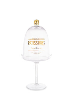 Sweets&Treats, szklana bomboniera na nodze D, wym.33.5x15x15cm