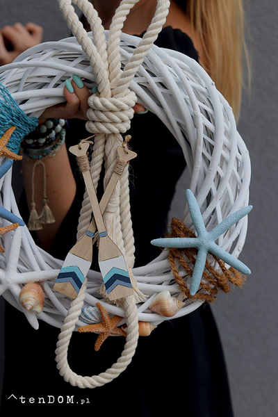 Wiosła, marynistyczny wianek do powieszenia na drzwiach