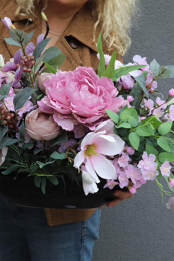 Pink Flowers, komplet dekoracji nagrobnych