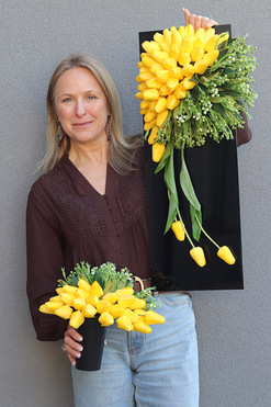 Tulippo New Design Yellow, komplet dekoracji nagrobnych, kompozycja + bukiet