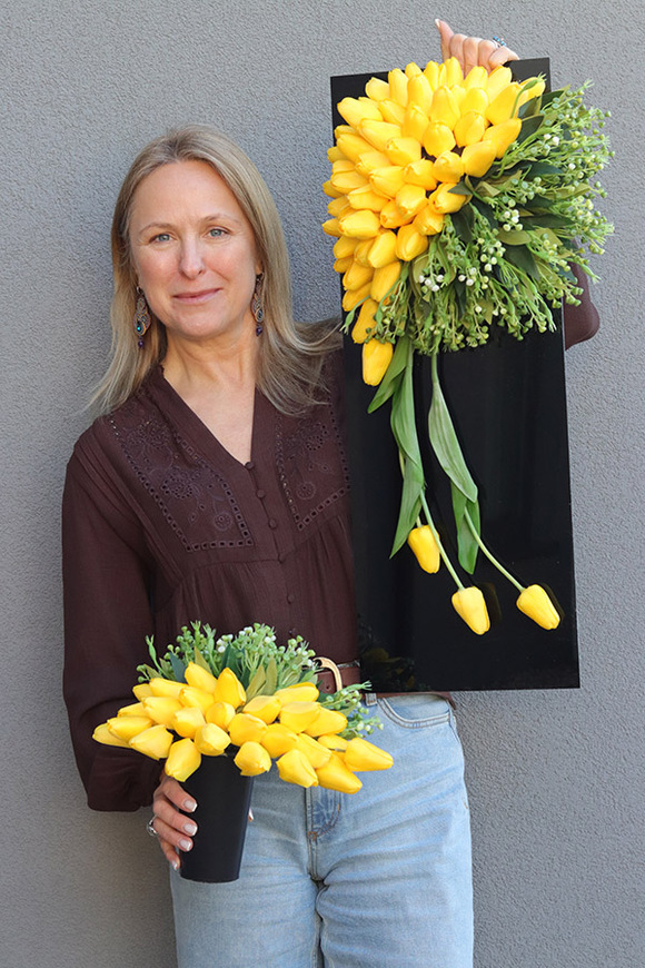 Tulippo New Design Yellow, komplet dekoracji nagrobnych