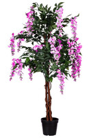 Wisteria E, sztuczna roślina, różowy, wys.120cm