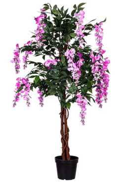 Wisteria E, sztuczna roślina, różowy, wys.120cm 