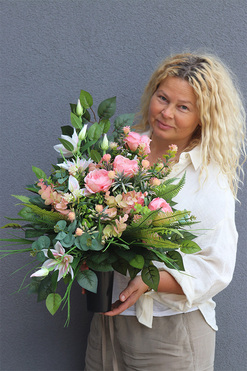 Pinkeleta, bukiet nagrobny we wkładzie, dł.55cm