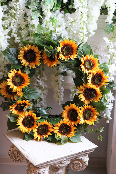 wianek ozdobny Słoneczniki Nowe, wym.55cm