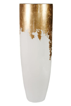 Gold&White, donica cygaro biało złota, wym.140x45x45cm