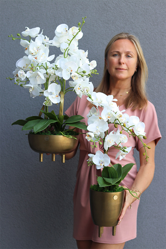 Złota Baśń 2, storczyk w złotej osłonce na nóżkach