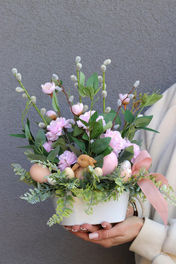 Adoria, stroik wielkanocny z zajączkiem, wym.31x30cm