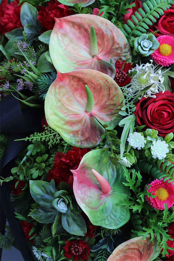 bogata wiązanka nagrobna, Serce Gruno, wym.60x58cm