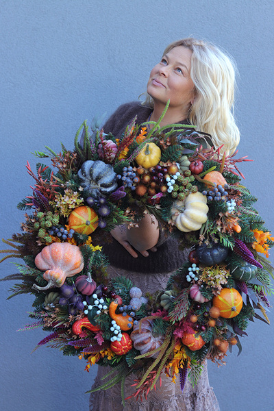 Autumn Excellence, jesienny wianek z owocami dyni, rozp.68cm