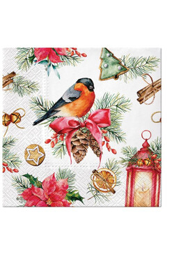 Bullfinch, świąteczne serwetki papierowe, 20szt