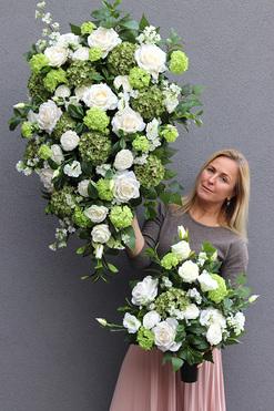 Lolonia, komplet dekoracji nagrobnych, wiązanka + bukiet