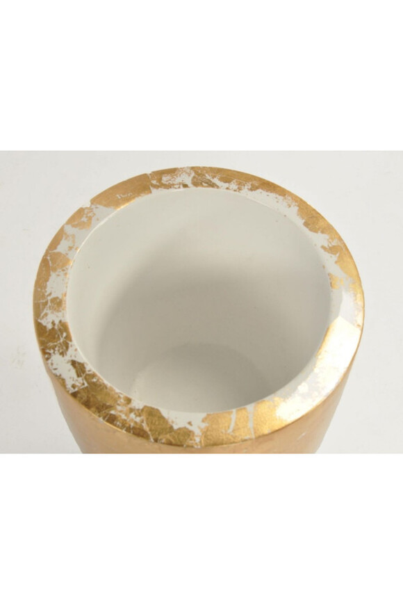 Gold&White, donica cygaro biało złota, wym.59x33x33cm