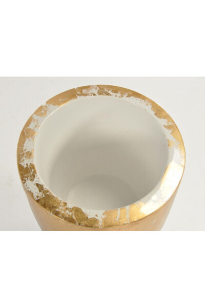 Gold&White, donica cygaro biało złota, wym.59x33x33cm