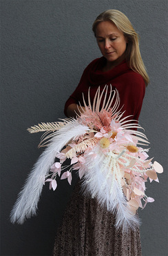 Rewia Light Pink, różowy bukiet dekoracyjny, wys.89cm    