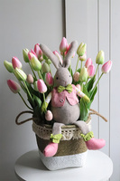 Tulipanowy Król, wiosenny stroik z zajączkiem