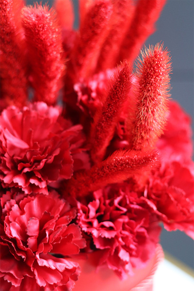 Miłość na Wieki, flowerbox na walentynki z goździkami