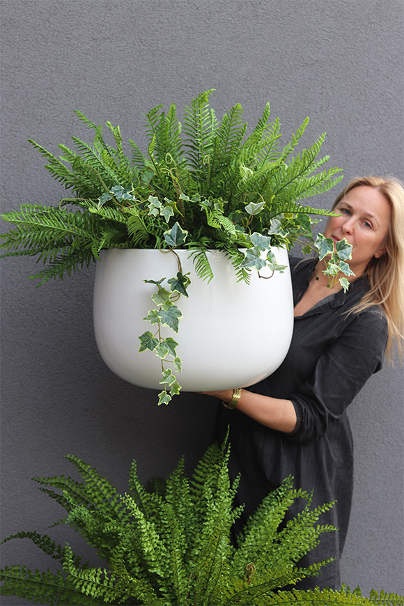 Zielony Dom Walter, paproć w donicy fiberglass