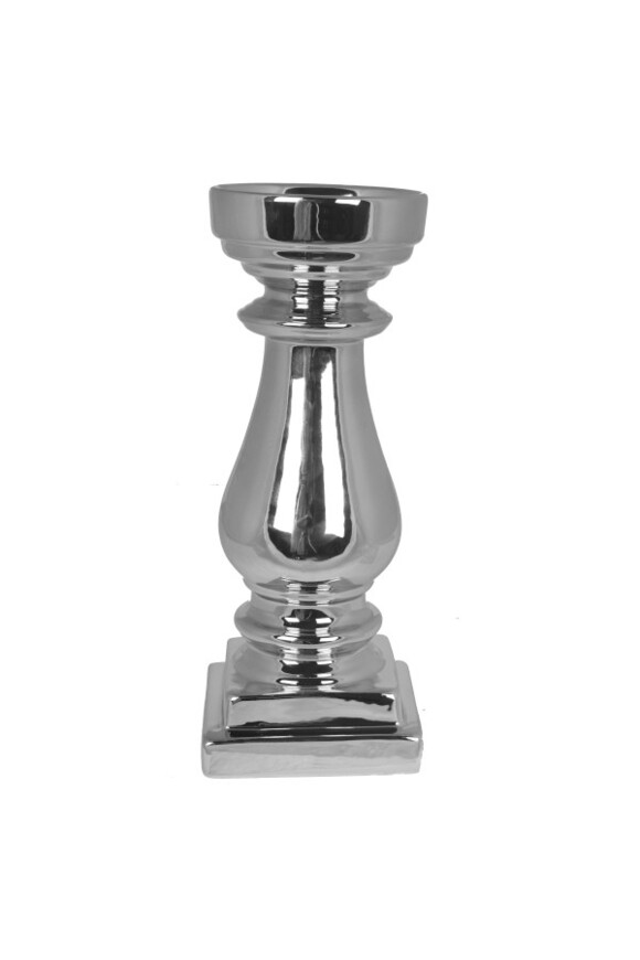 Silver, świecznik glamour B, wym.10x10x26cm