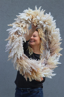 Boho Extra, duży wianek ze sztucznego suszu, śr.66cm  